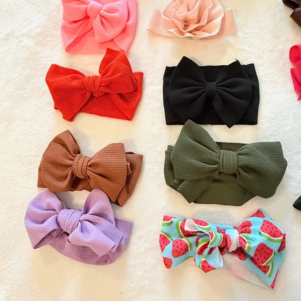 Hair Bow Headband Lot Kids OS Multicolored Textured Floral 17pc